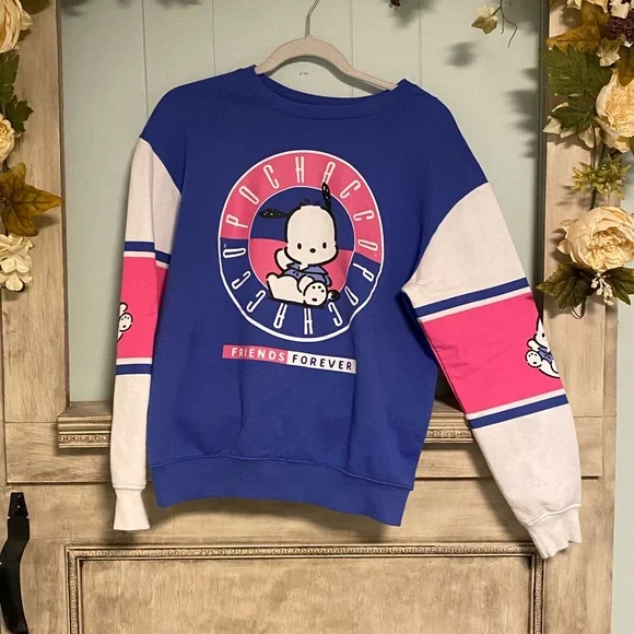 Pochacco Sweatshirt - Officially Licensed Sanrio Apparel, Classic Fit, Twill-Taped Neck For Comfort